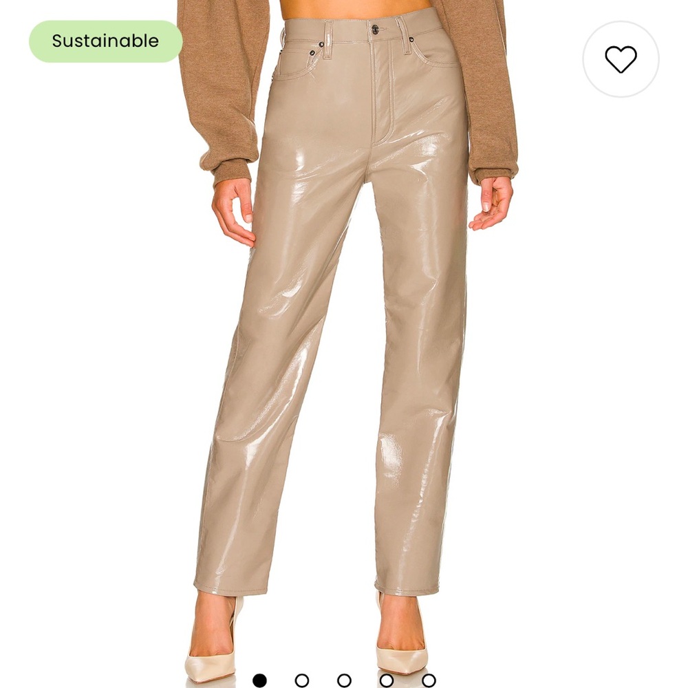 Agolde Recycled Leather 90's Pinch Waist in Quail Patent